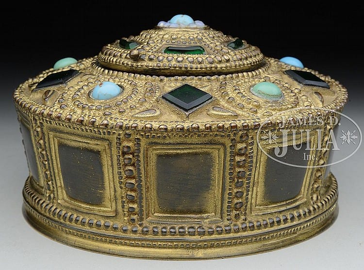 TIFFANY STUDIOS BYZANTINE INKWELL. sold by James D. Julia, lot 1105 — auction record photograph