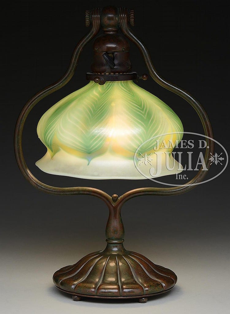 TIFFANY STUDIOS DESK LAMP. sold by James D. Julia, lot 1148 — auction record photograph