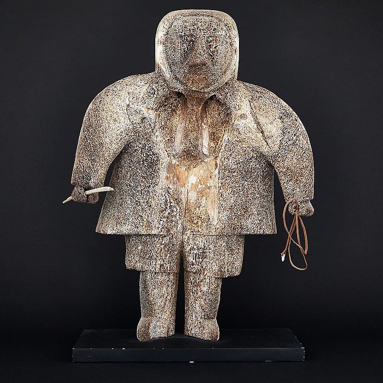 Pauloosie Karpik comparable auction result: pauloosie karpik 1911 1988 hunter with harpoon bone antler leather 28 x 19 5 x 20 71 1 x 49 5 x 50 8 cm