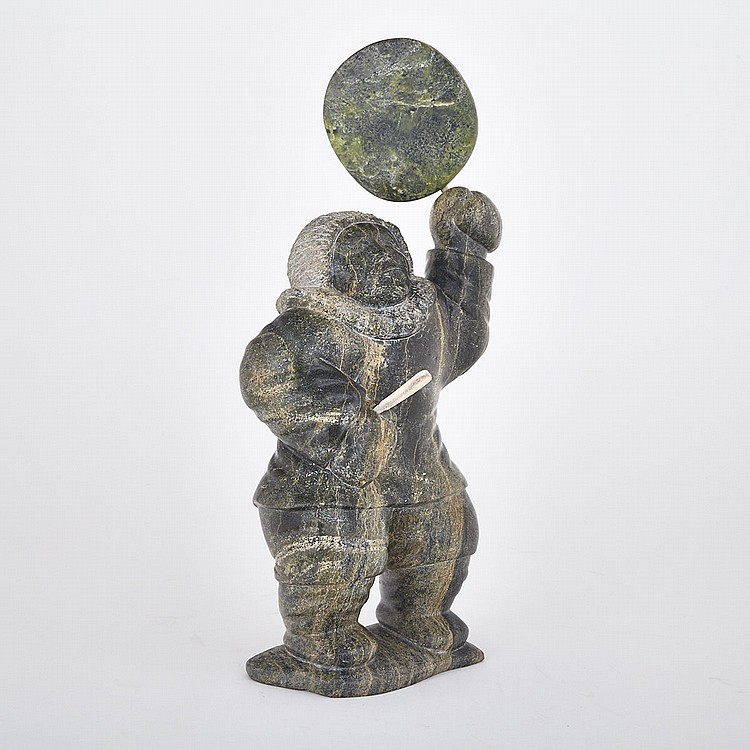 Shaa Axangayu comparable auction result: aqjangajuk shaa 1937 drum dancer stone antler 13 x 7 75 x 4 25 33 x 19 7 x 10 8 cm