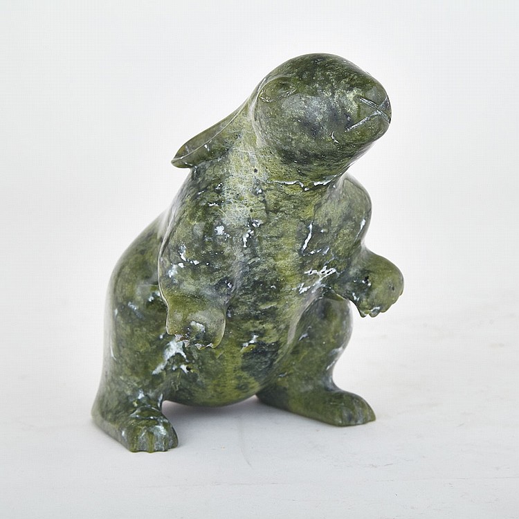 Elijah Michael comparable auction result: elijah michael 1929 2008 arctic hare stone 6 x 7 x 4 25 15 2 x 17 8 x 10 8 cm
