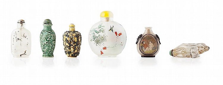 SIX SNUFF BOTTLES sold by Lyon & Turnbull, lot 129 — auction record photograph