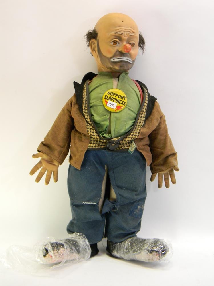 Emmett Kelly Hobo Clown Doll sold by Lindberg Auctions, lot 172 — auction record photograph