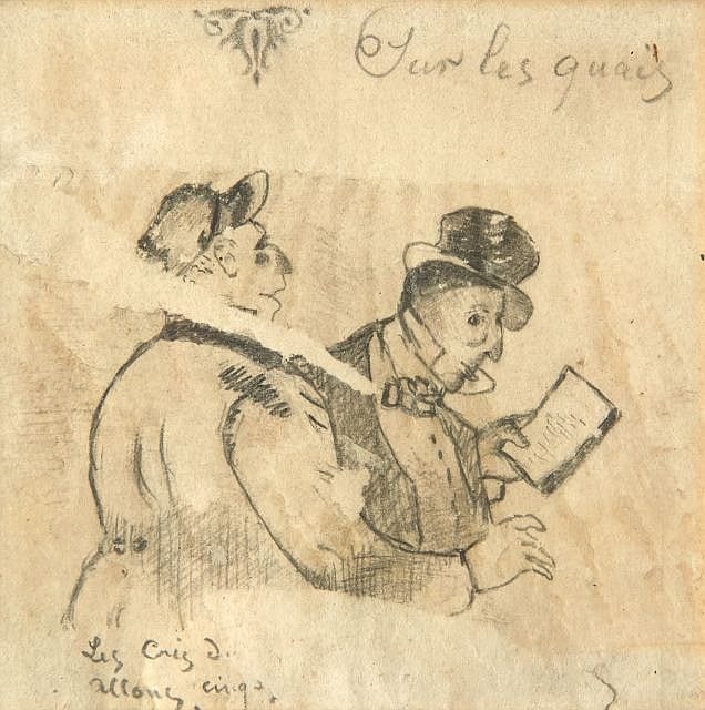 Arthur Rimbaud comparable auction result: arthur rimbaud attribu sur les quais dessin et l gendes manuscrites