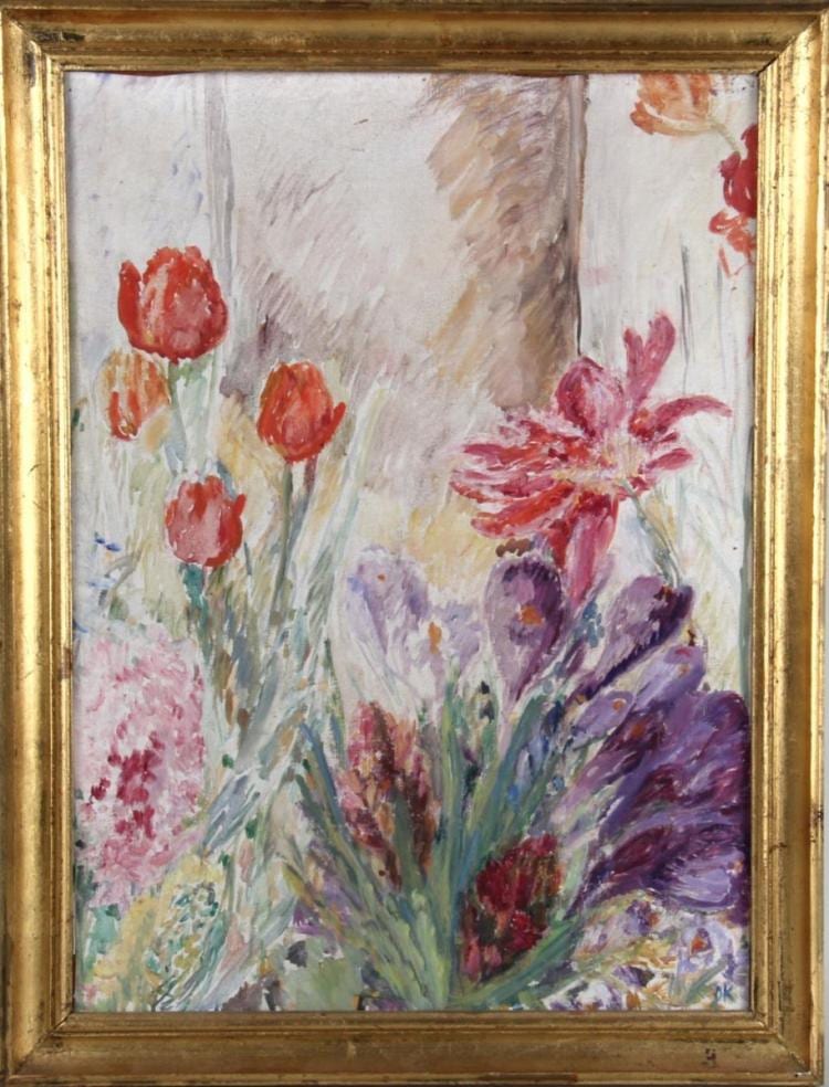 Ole Kielberg comparable auction result: ole kielberg 1911 1985 opstilling med tulipaner krokus og hyacinter