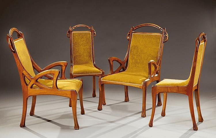 Eugene Gaillard comparable auction result: eugene gaillard 1862 1932 exceptionnel ensemble de salon comprenant deux
