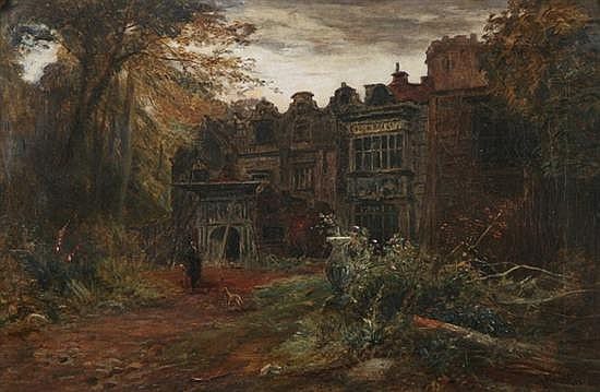 John McWhirter comparable auction result: john a macwhirter scottish 1839 1911 gentleman and dog at country house signed lower right oil on canvas