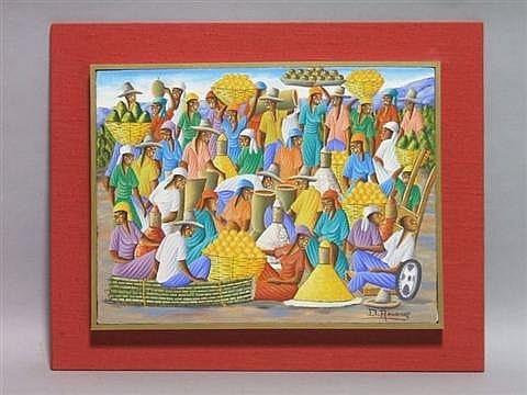 dieudonne rouanez haitian 20th century figures in a market oil on canvas 12 x 15 3 4 in sight · Potomack Company · 2007-11-03 DIEUDONNE ROUANEZ comparable auction result: dieudonne rouanez haitian 20th century figures in a market oil on canvas 12 x 15 3 4 in sight