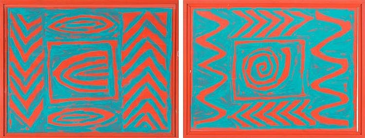 kate whiteford british b 1952 two screenprints from the maze series silkscreen on paper sheet 57 x 42 75 sight frame 61 · Eldred's · 2015-06-25 Kate Whiteford comparable auction result: kate whiteford british b 1952 two screenprints from the maze series silkscreen on paper sheet 57 x 42 75 sight frame 61