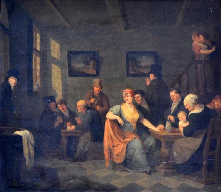 Constantin Fidèle Coene comparable auction result: constantinus fidelio coene 1778 1841 sc ne d int rieur aux joueurs et famille