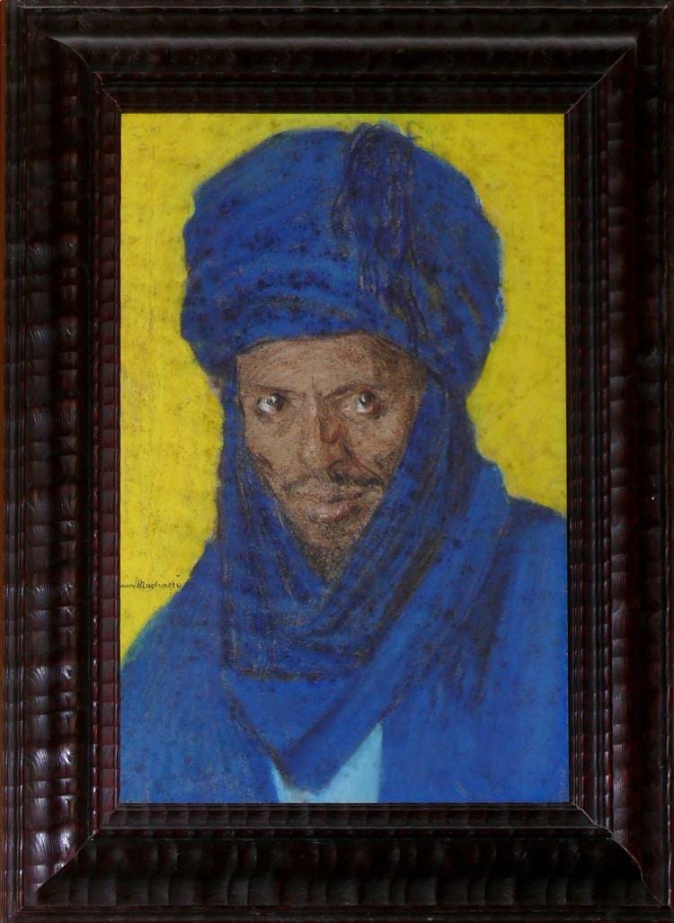 Lucien Madrassi comparable auction result: lucien madrassi 1881 1956 portrait d un targui pastel sur papier sign en