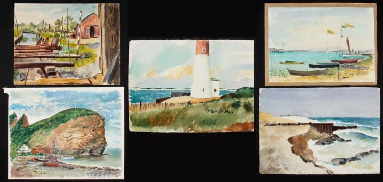 Albert B. Serwazi comparable auction result: albert b serwazi american pennsylvania 1905 1992 five original watercolor paintings
