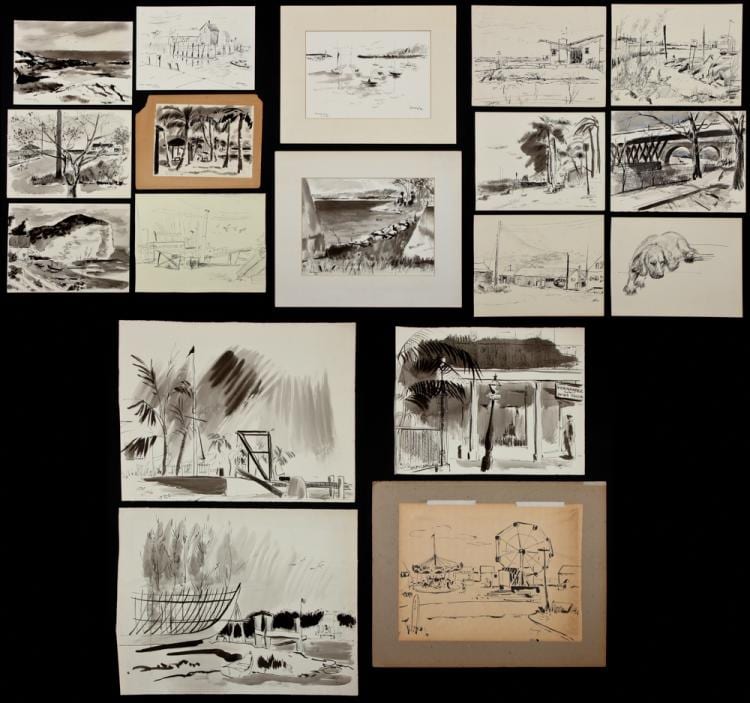 Albert B. Serwazi comparable auction result: albert b serwazi american pennsylvania 1905 1992 18 original ink paintings on paper