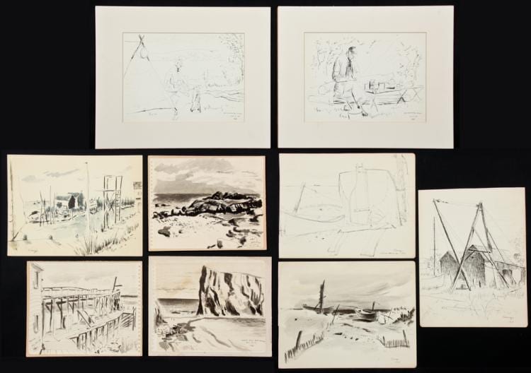 Albert B. Serwazi comparable auction result: albert b serwazi american pennsylvania 1905 1992 nine original ink paintings on paper
