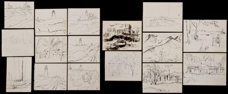 Albert B. Serwazi comparable auction result: albert b serwazi american pennsylvania 1905 1992 16 original ink paintings on paper