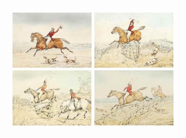Samuel Henry (junior) Alken comparable auction result: the off over the stile the five bar gate and clearing the fence