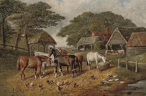 Samuel Joseph (1834) Clark comparable auction result: a sunny day in the farmyard