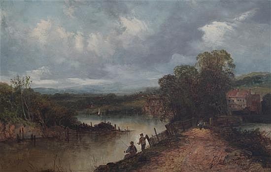Alfred Gomersal Vickers comparable auction result: alfred gomersal vickers 1810 1837 anglers in a river landscape 20 x 30in
