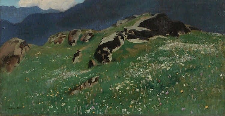 Adrian Scott Stokes comparable auction result: adrian scott stokes 1854 1935 sketch for autumn in the mountains 1902