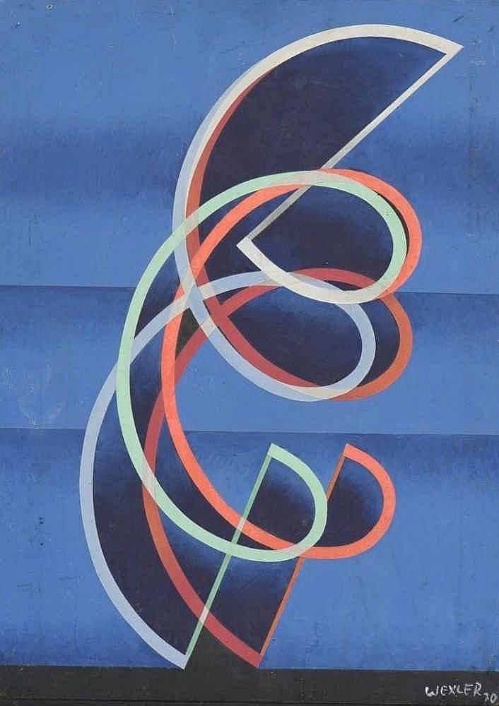 Yaakov Wechsler comparable auction result: yaacov wexler 1912 1995 composition abstraite 1970 huile sur to
