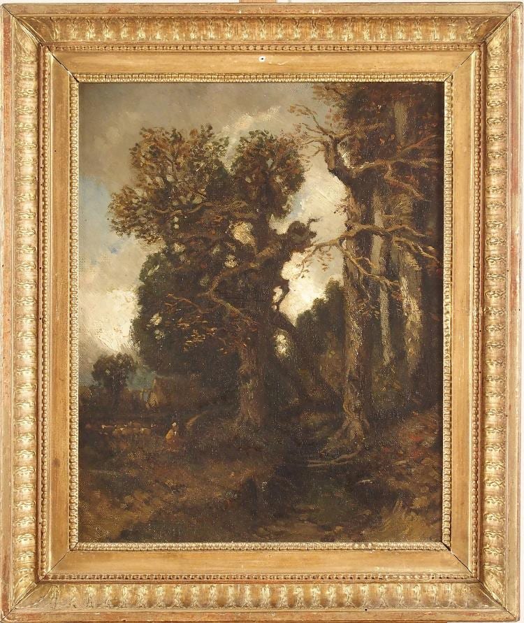 François Maurice Reynaud comparable auction result: fran ois reynaud attribu paysanne cheminant en lisi re de for t