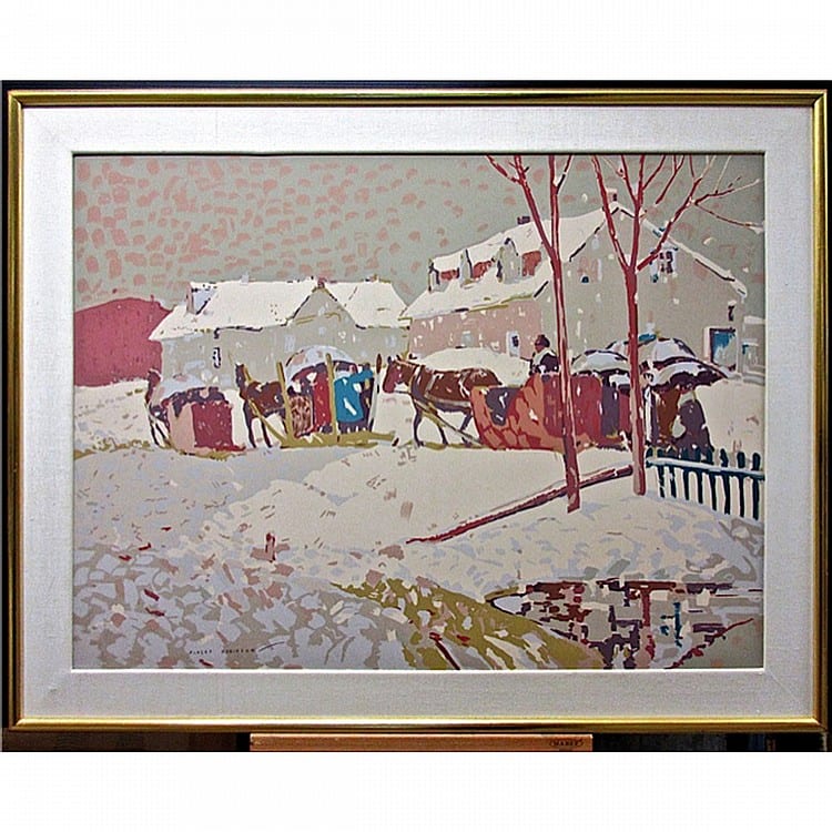 Albert Henry Robinson comparable auction result: albert henry robinson canadian 1881 1956 returning from easter mass sampson matthews silkscreen 30 x 40 76 2 x 101 6 cm