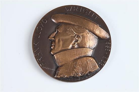 Henri Albert Lagriffoul comparable auction result: henri albert lagriffoul french 1907 1981 frank lloyd wright bronze relief medallion