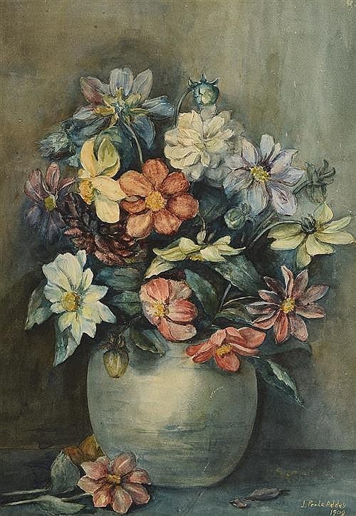 Joseph Poole Addey comparable auction result: joseph poole addey 1852 1922 still life flowers in a vase