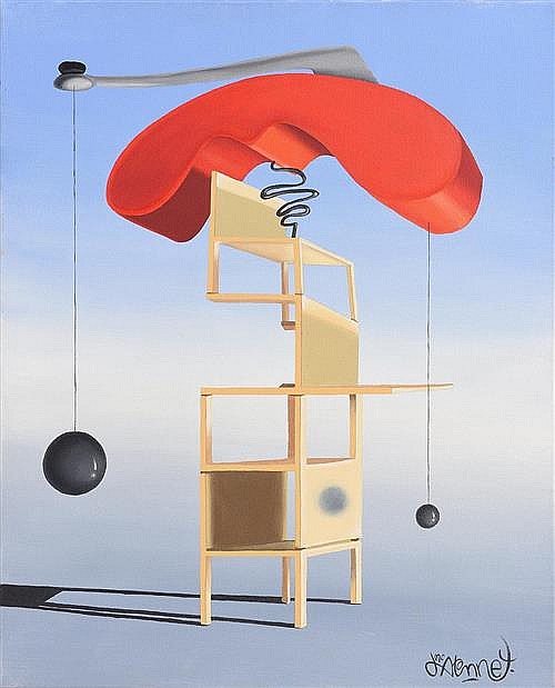 John McAtamney comparable auction result: john mcatamney 20th 21st century big red telephone and chairs