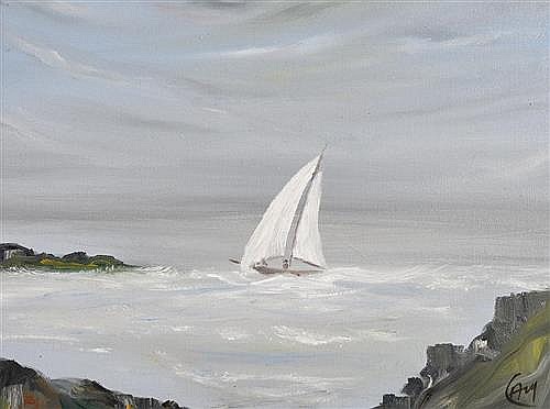 Ann Mueller comparable auction result: ann mueller 20th 21st century sailing off toe head