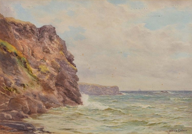 james aitken exh 1884 1933 a coastal headland isle of m · Mallams · 2015-07-08 James Aitken comparable auction result: james aitken exh 1884 1933 a coastal headland isle of m