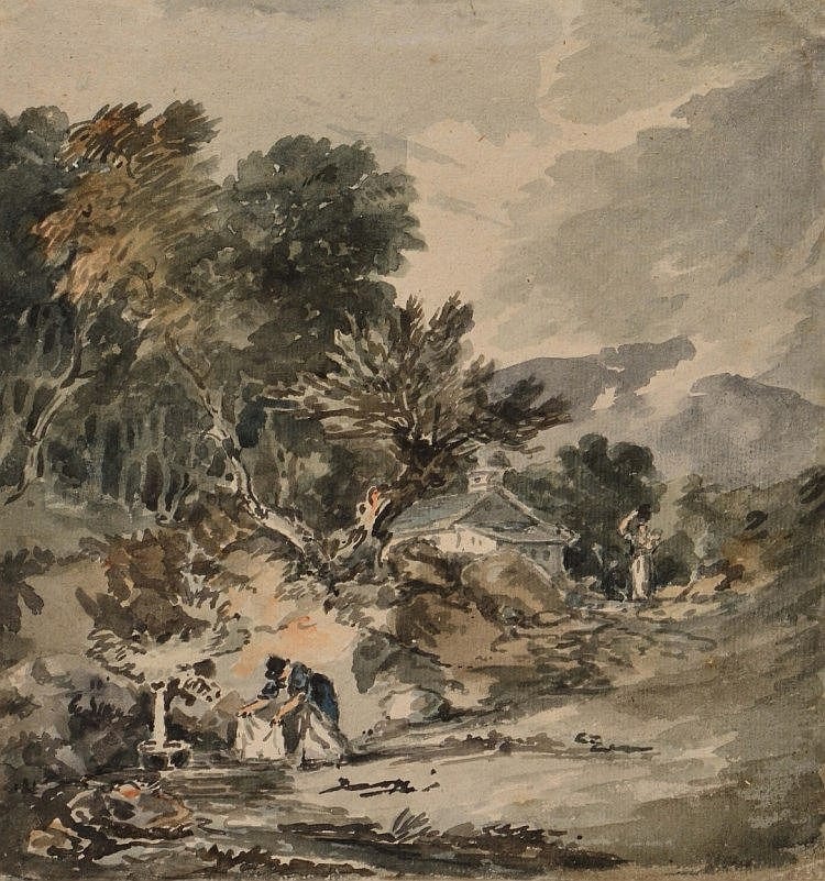 Dr. Thomas Monro comparable auction result: dr thomas monro 1759 1833 women at a well one washing a