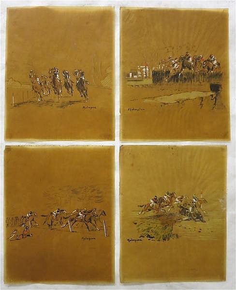 Louis Malespina comparable auction result: louis malespina four lithographs embellished with