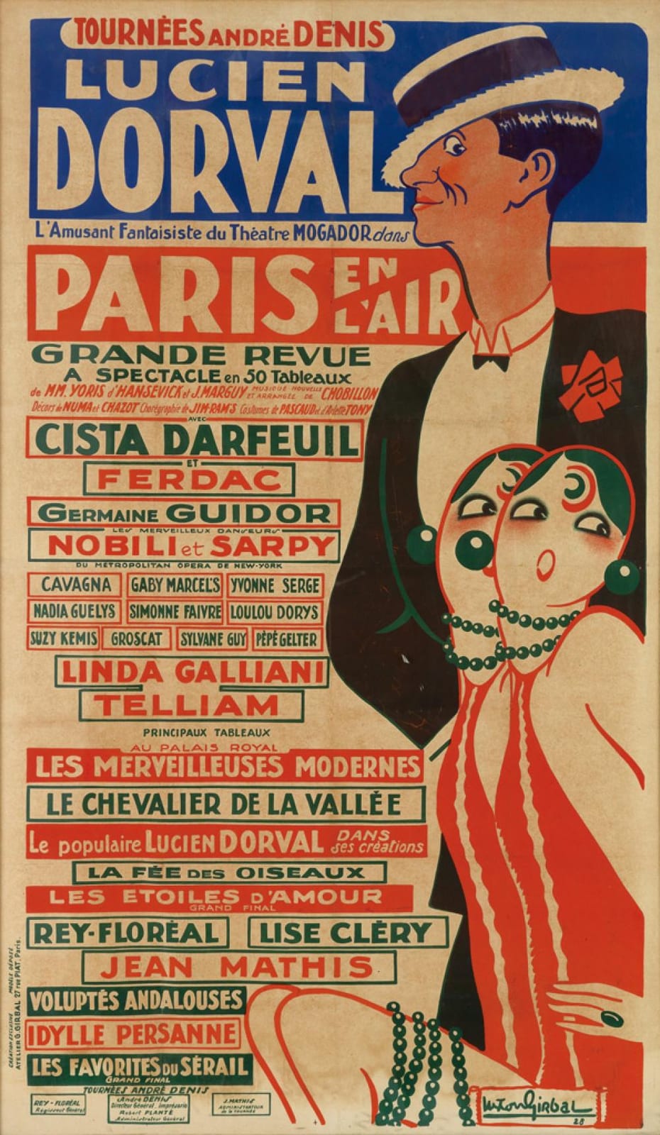 Gaston Girbal comparable auction result: gaston girbal 1888 1978 lucien dorval paris en l air 1928 62x36 inches 158x92 cm atelier girbal paris