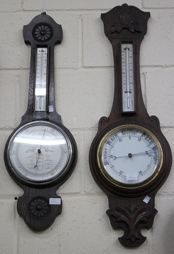 E. Morgan comparable auction result: e morgan leominster oak cased aneroid barometer