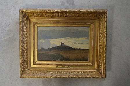 Alexandre Ségé comparable auction result: alexandre s g paysage huile maroufl e sur panneau 18 8x28cm tampon la cire au dos