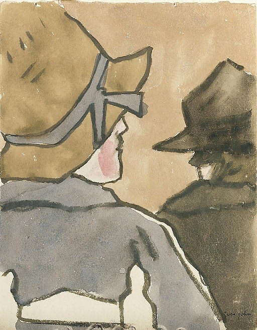 Gwendolen John comparable auction result: two hatted women in church