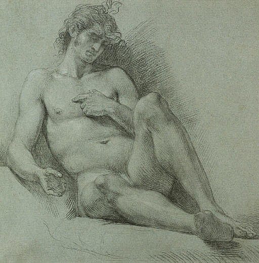 Benjamin (1738) West comparable auction result: a seated male nude seen from the front