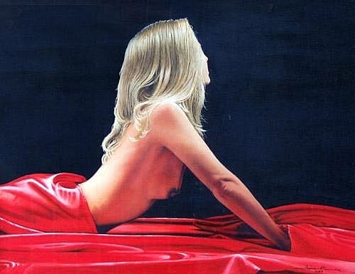 John Mould comparable auction result: john mould 20th century lady on bed signed and