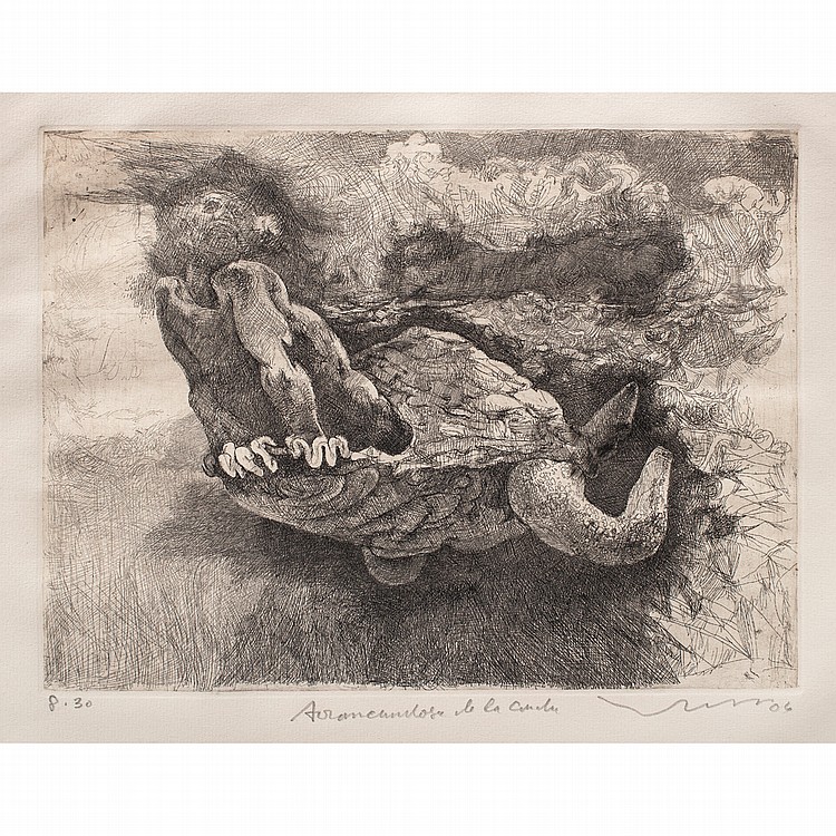 Vlady comparable auction result: vlady arranc ndose de la concha firmado y fechado 06 grabado 8 30 22 x 30 cm