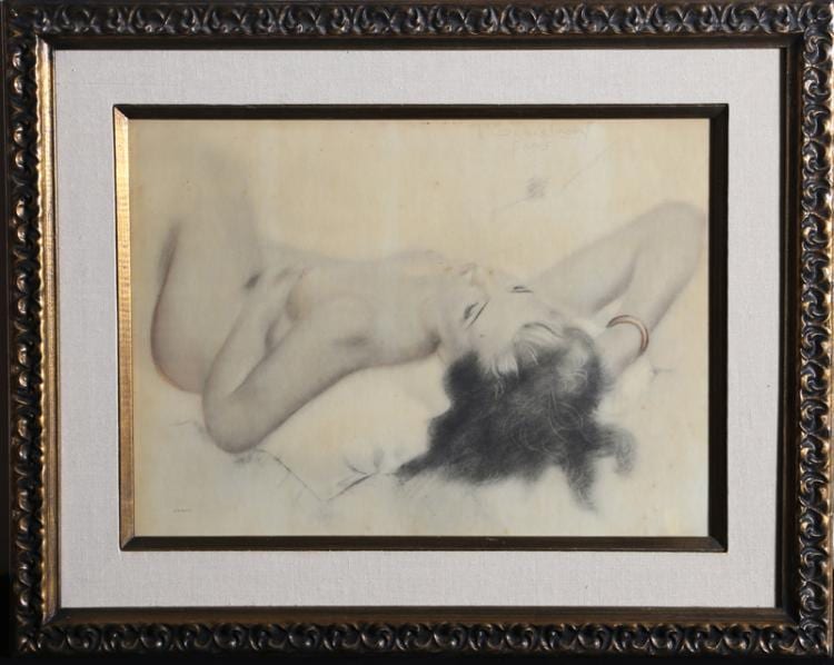 Lev Chistovsky comparable auction result: lev chistovsky nude with bracelet lithograph