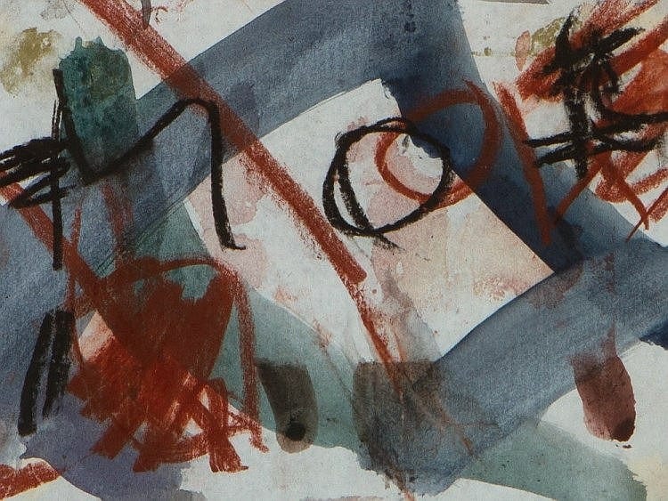 Reinhard Dickel comparable auction result: reinhard dickel gouache of an abstract composition 1981