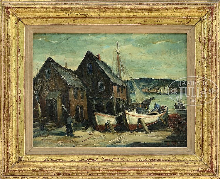 Stephan Chizmark comparable auction result: stephan chizmarik american 1898 1962 harbor boatyard