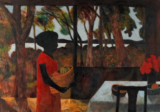 RAY CROOKE born 1922 Islander (circa 1964) oil on canvas on composition board sold by Smith & Singer, lot 28 — auction record photograph