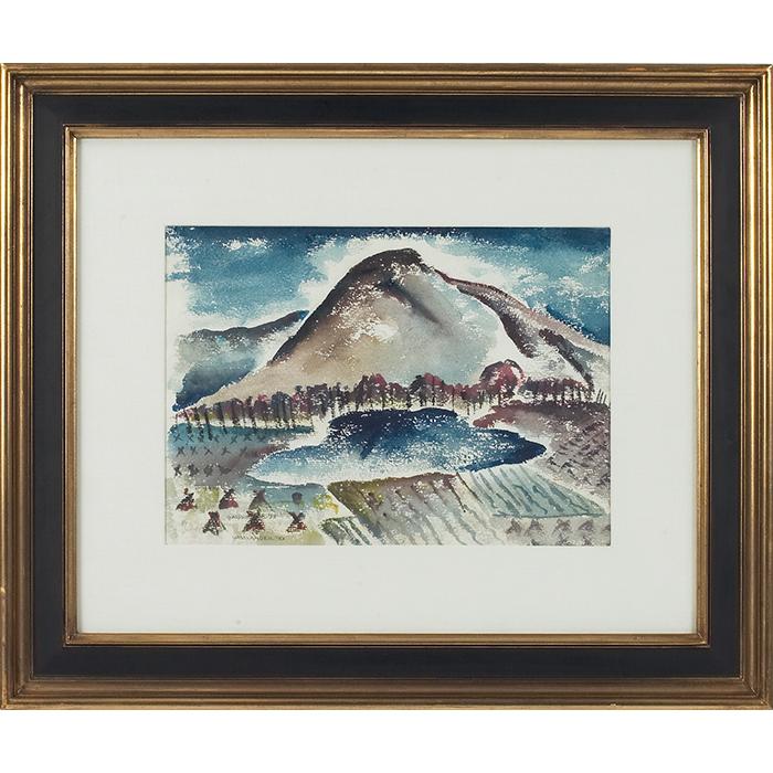 Karl Gasslander comparable auction result: karl gasslander mountain landscape watercolor 12 5 x 17 5