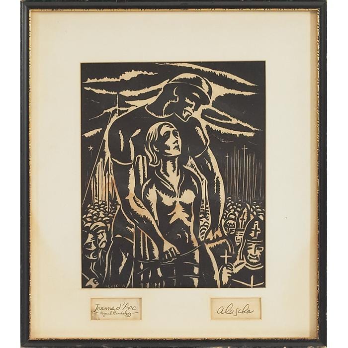 Theodor Allesch-Alescha comparable auction result: theodor allesch alescha jeanne d arc woodcut 11 x 8 75