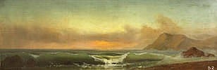 Gideon Jacques Denny comparable auction result: gideon jacques denny american 1830 1886 breakers on the beach 15 1 4 x 45 1 4in