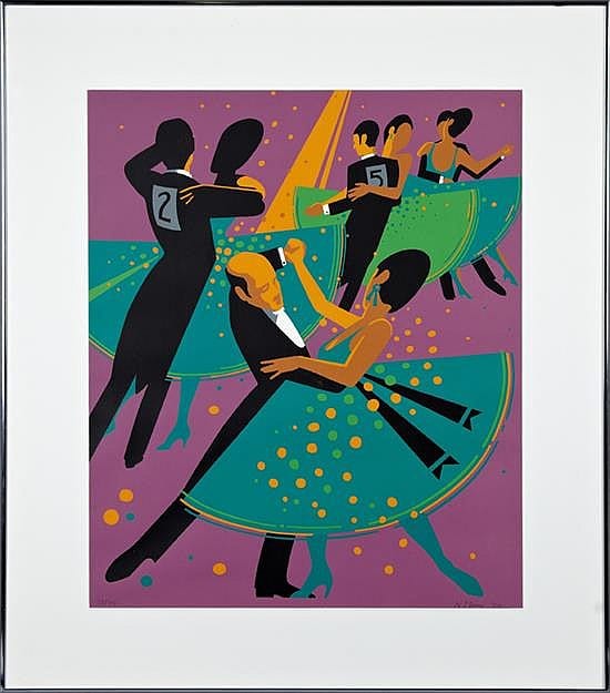 Nicholas Monro comparable auction result: nicholas monro 1936 british dancers 1970 screen print 73 75 pencil numbered l l pencil signed and dated l r framed h