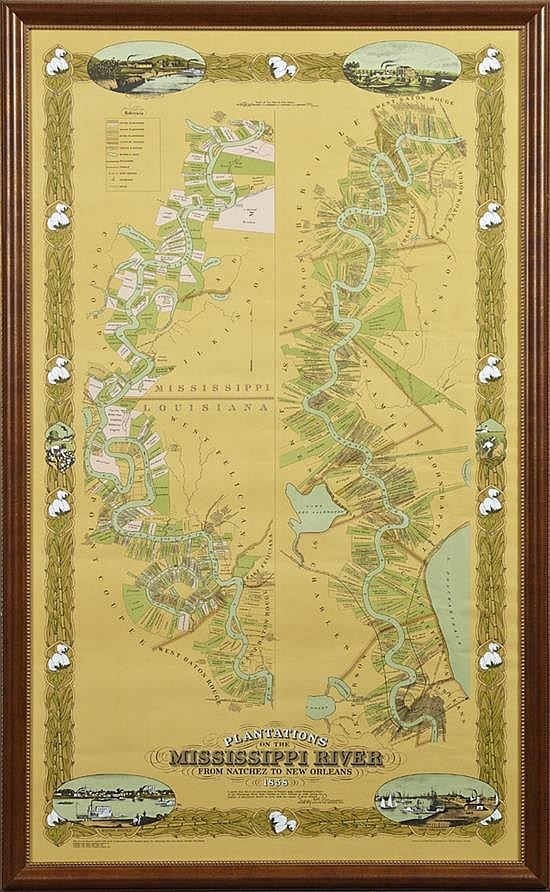 adrien persac plantations of the mississippi river 20th c after his 1858 original presented in an antiqued wood frame with a · Crescent City Auction Gallery · 2015-09-13 Adrien Persac comparable auction result: adrien persac plantations of the mississippi river 20th c after his 1858 original presented in an antiqued wood frame with a