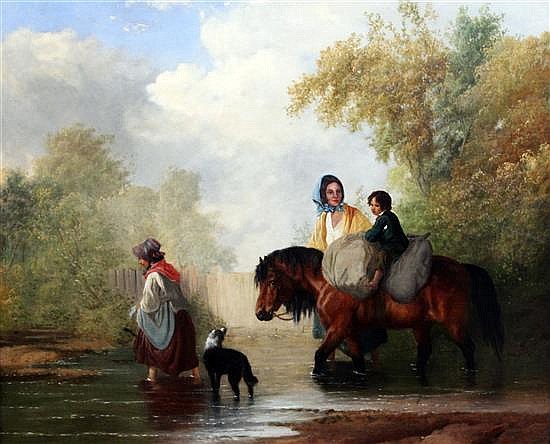 S. J. E. Jones comparable auction result: samuel john egbert jones fl 1812 1849 crossing the ford 25 x 30in